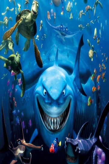 finding nemo poster anime movie shark demonic grin